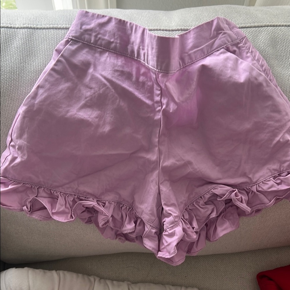 Lavender Ruffle little girls Shorts